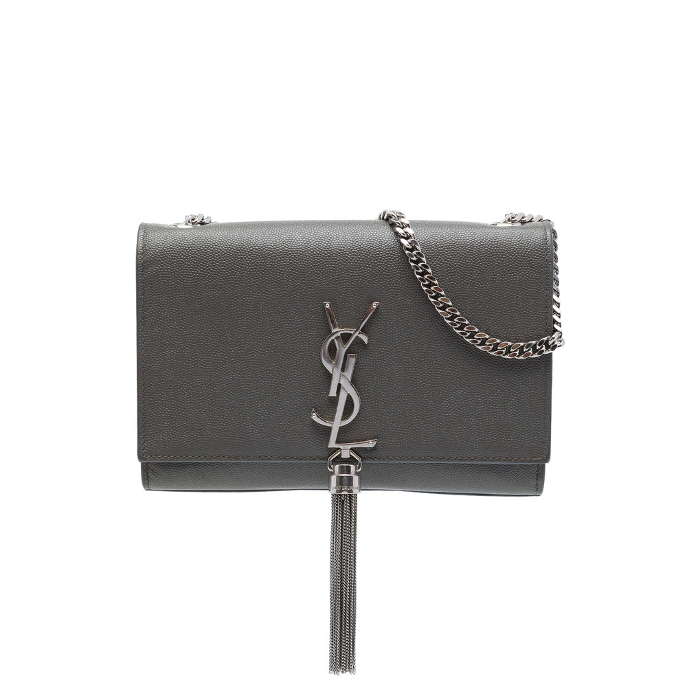 Pre-Loved Saint Laurent Small Grain de Poudre Monogram Kate Tassel Crossbody